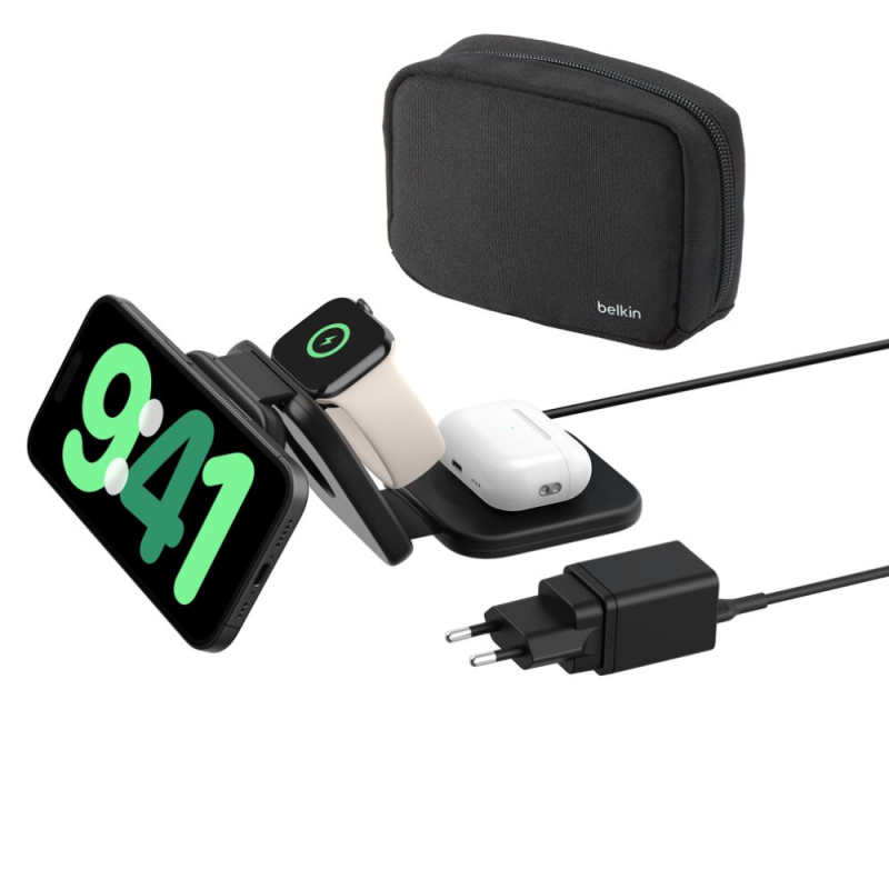 Station de Recharge Portable 3-en-1 Qi2 BELKIN 15W - WIZ024vfBK — Belkin · Smarty Paris 18e